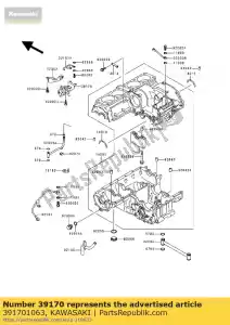 Kawasaki 391701063 tensioner-comp - Bottom side