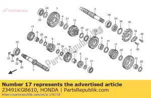 Honda 23491KGB610 engranaje, contraeje quinto - Lado inferior