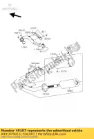 K491070013, Suzuki, couvercle-échappement p suzuki rm z 250 2004 2005 2006, Nouveau