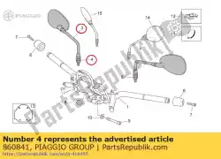 moer met remklauw. Rechterzijde van Piaggio Group, met onderdeel nummer 860841, bestel je hier online: