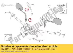 Piaggio Group 860841 écrou avec étrier. côté droit - La partie au fond