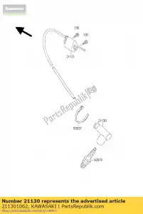 kawasaki 211301062 tampa-vela de ignição kx125-g1 - Lado inferior