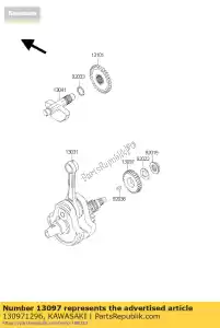 kawasaki 130971296 tandwiel primair spoor, 22t klx250-d - Onderkant