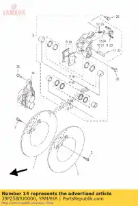 yamaha 39P2580U0000 conjunto de pinza (derecha) - Lado inferior