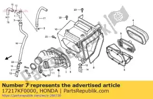 Honda 17217KF0000 portaplacas - Lado inferior