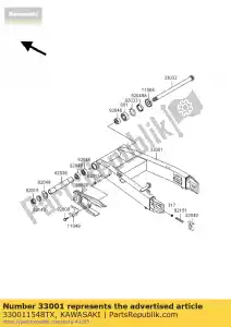 kawasaki 330011548TX arm-comp-swing, argento zx600-g1 - Il fondo