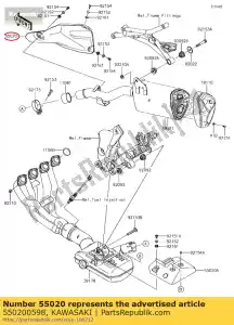 Kawasaki 550200598 guard,heat - Bottom side