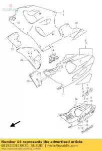 Suzuki 6818233E10K3E emblem,cowling - Bottom side