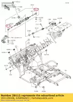 391120008, Kawasaki, 01 rodend-tie, leme kawasaki  400 2017 2018 2019 2020 2021, Novo