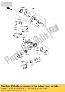 kawasaki 230401104 lamp-signal,rr zx900-a1 - Bottom side