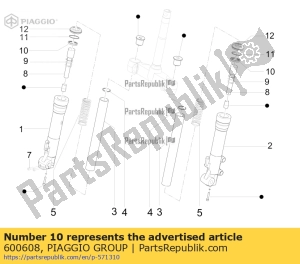 aprilia 600608 gabelöldichtung - Unterseite