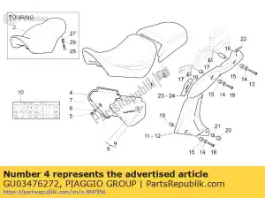 Piaggio Group GU03476272 tapa lateral derecha gris claro - Lado inferior