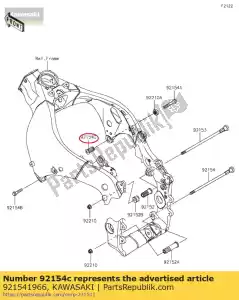 Kawasaki 921541966 parafuso, soquete, 18x38 - Lado inferior