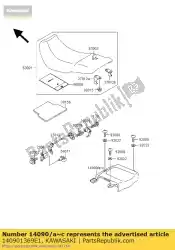 Here you can order the cover,seat,c. L. Blue from Kawasaki, with part number 140901369E1: