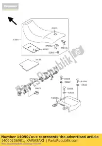 Kawasaki 140901369E1 cover,seat,c.l.blue - Bottom side