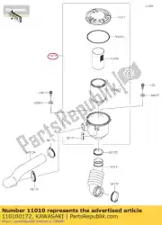 Qui puoi ordinare 01 filtro-aria-assieme da Kawasaki , con numero parte 110100172: