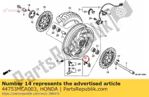 Honda 44753MCA003 valve, rim (bridgestone) - Bottom side