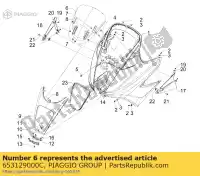 653129000C, Piaggio Group, Schild bovendeksel gilera gp 800 2007 2009, Nieuw