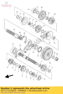 yamaha 5S7171510000 pignon, 5e pignon - La partie au fond
