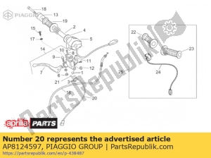 aprilia AP8124597 interruptor de freno delantero + arnés - Lado izquierdo