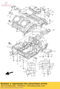 yamaha 2S3151001100 conjunto do cárter - Lado inferior