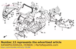 Ici, vous pouvez commander le aucune description disponible pour le moment auprès de Honda , avec le numéro de pièce 64560MZ2000ZA: