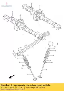 Suzuki 1272131E00 árbol de levas, exhst. - Lado inferior