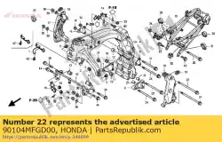 Aqui você pode pedir o parafuso, flange, 12x300 em Honda , com o número da peça 90104MFGD00: