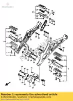 4350100A00, Suzuki, repose-pieds, fr. r suzuki gsx  es ef e gsxr gsx1100 1150eesef gsx1100esef gsx1150ef 1100 , Nouveau