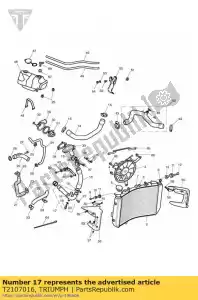 triumph T2107016 spares kit, water, pump outlet - Bottom side