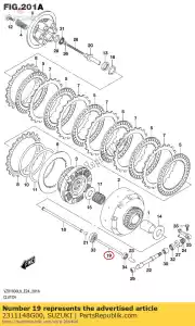 Suzuki 2311148G00 rod,clutch push - Bottom side