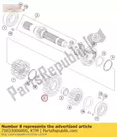 75033006000, KTM, idler 6. gear 07 husqvarna ktm  duke enduro smc supermoto 690 701 2007 2008 2009 2010 2011 2012 2013 2014 2015 2016 2017 2018, New