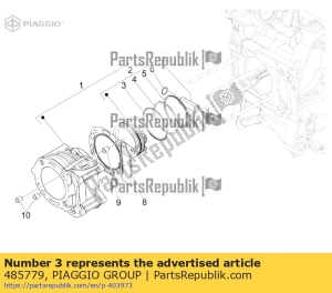 aprilia 485779 compression ring d.57x1 - Bottom side