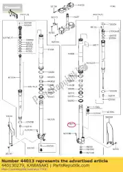 Tutaj możesz zamówić widelec do rur wewn? Trzny, prawy kx450hgf od Kawasaki , z numerem części 440130279: