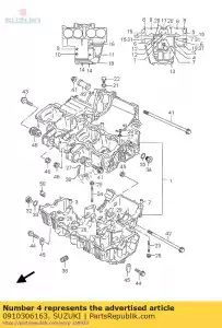 Suzuki 0910306163 tornillo - Lado inferior