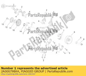 Piaggio Group 2A000798AA complete crankshaft, cat. a - Bottom side