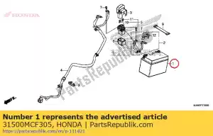 Honda 31500MCF305 batterij ytz12s - Onderkant