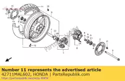 Tutaj możesz zamówić brak opisu w tej chwili od Honda , z numerem części 42711MAL602: