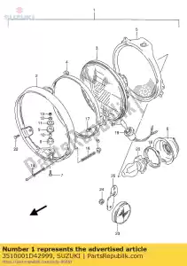 Suzuki 3510001D42999 conjunto de farol - Lado inferior