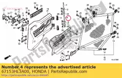 Here you can order the pin hinge from Honda, with part number 67153HL3A00: