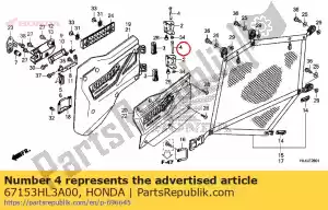 honda 67153HL3A00 charnière à axe - La partie au fond