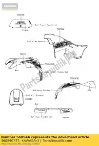 kawasaki 560540757 mark, fr fender, kvf750 kvf750gc - Onderkant