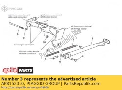 Aprilia AP8152310, Tornillo de fijación del soporte central, OEM: Aprilia AP8152310