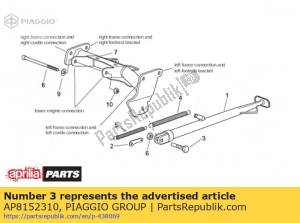 aprilia AP8152310 vis de fixation du support central - La partie au fond