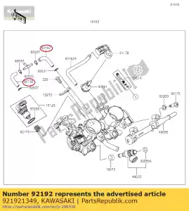 Kawasaki 921921349 tubo, 3,5x7,5x55 - Lado inferior