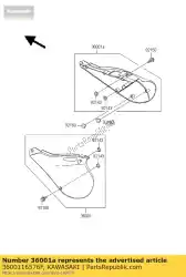 Ici, vous pouvez commander le côté couvercle, droite, blanc cassé kx125-l4 auprès de Kawasaki , avec le numéro de pièce 3600116576F: