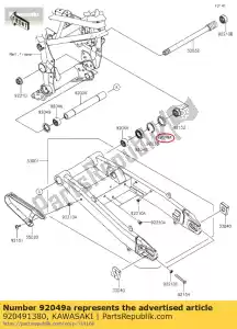 kawasaki 920491380 huile de phoque, mha 35 42 5. zx750-j1 - La partie au fond