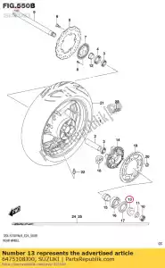 Suzuki 6475108J00 spacer,rear axl - Bottom side