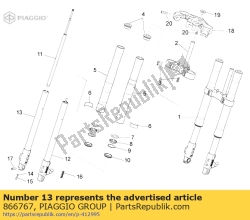 Aprilia 866767, Buje + pata horquilla derecha, OEM: Aprilia 866767