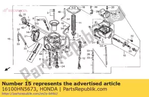 honda 16100HN5673 carburador assy. (ve94a b) - Lado inferior